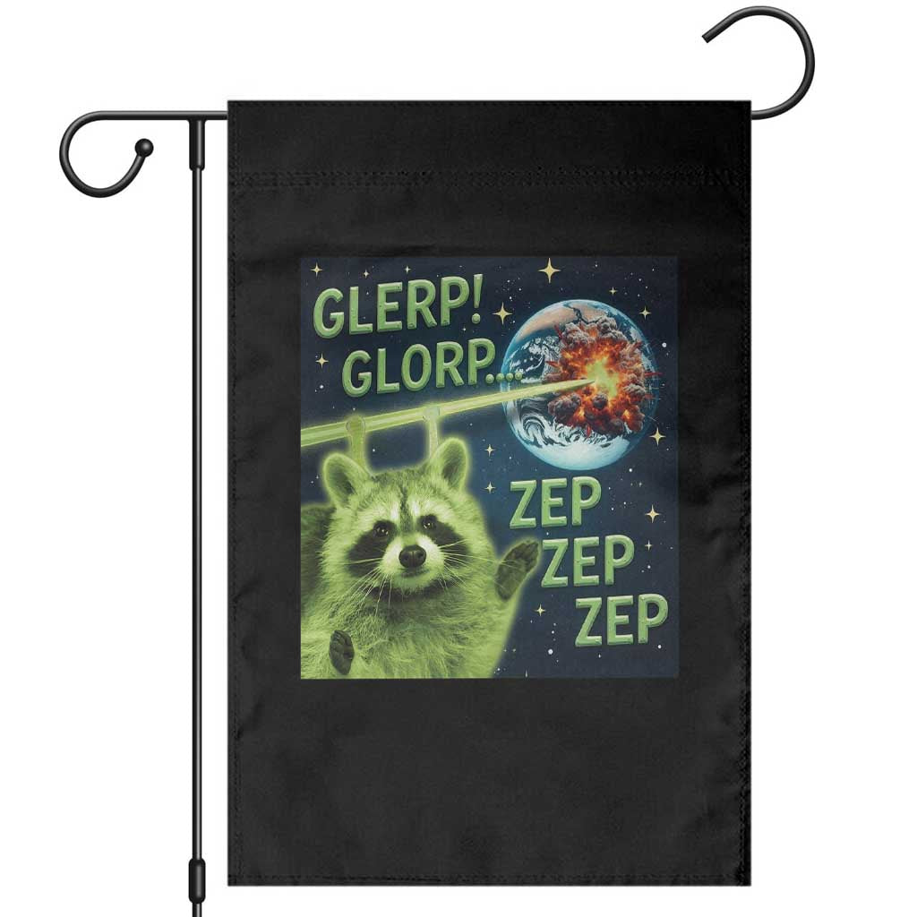 Funny Alien Raccoon Meme Garden Flag Glerp Glorp Brainrot Stupid Gift - Wonder Print Shop