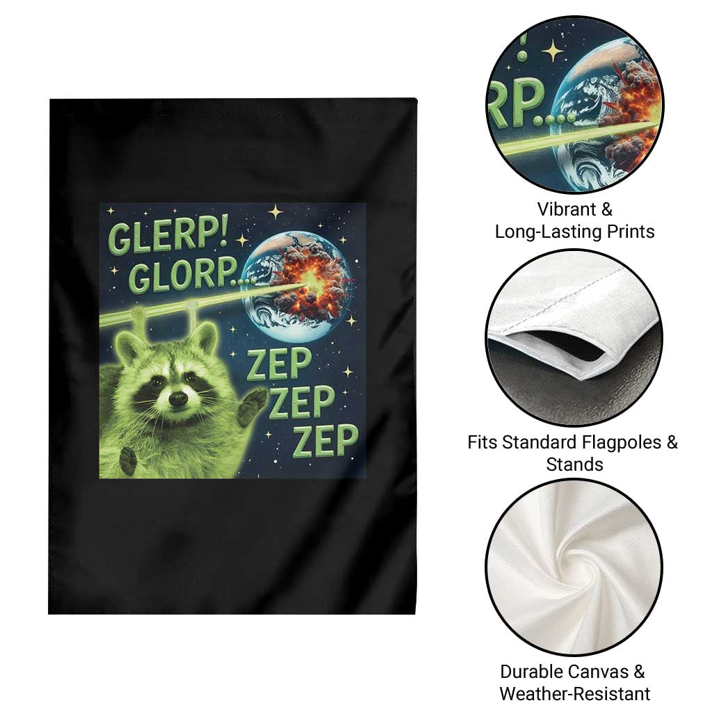 Funny Alien Raccoon Meme Garden Flag Glerp Glorp Brainrot Stupid Gift - Wonder Print Shop