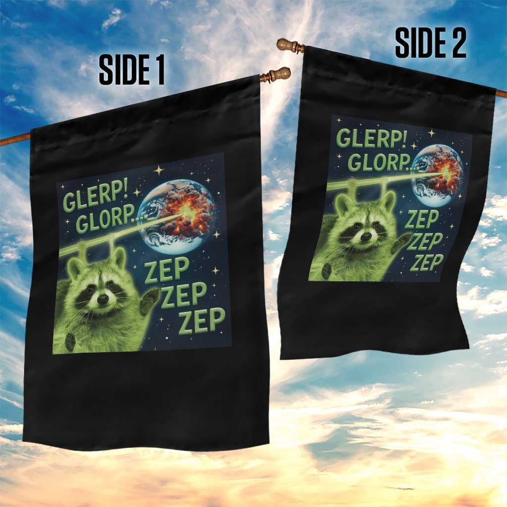 Funny Alien Raccoon Meme Garden Flag Glerp Glorp Brainrot Stupid Gift - Wonder Print Shop