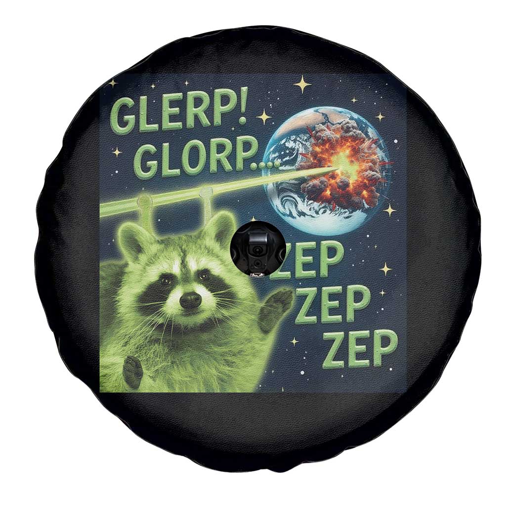 Funny Alien Raccoon Meme Spare Tire Cover Glerp Glorp Brainrot Stupid Gift - Wonder Print Shop