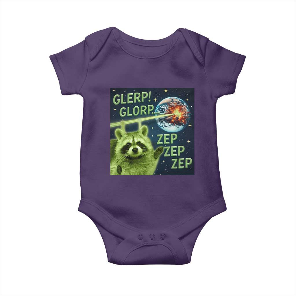 Funny Alien Raccoon Meme Baby Onesie Glerp Glorp Brainrot Stupid Gift - Wonder Print Shop
