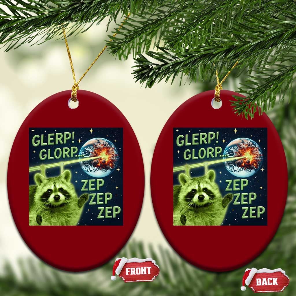 Funny Alien Raccoon Meme Ceramic Ornament Glerp Glorp Brainrot Stupid Gift - Wonder Print Shop
