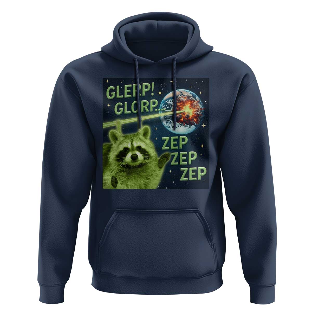 Funny Alien Raccoon Meme Hoodie Glerp Glorp Brainrot Stupid Gift - Wonder Print Shop