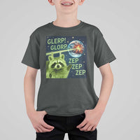 Funny Alien Raccoon Meme T Shirt For Kid Glerp Glorp Brainrot Stupid Gift - Wonder Print Shop