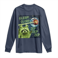 Funny Alien Raccoon Meme Long Sleeve Shirt Glerp Glorp Brainrot Stupid Gift - Wonder Print Shop