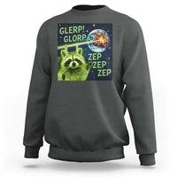 Funny Alien Raccoon Meme Sweatshirt Glerp Glorp Brainrot Stupid Gift - Wonder Print Shop