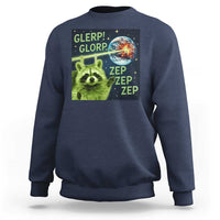 Funny Alien Raccoon Meme Sweatshirt Glerp Glorp Brainrot Stupid Gift - Wonder Print Shop