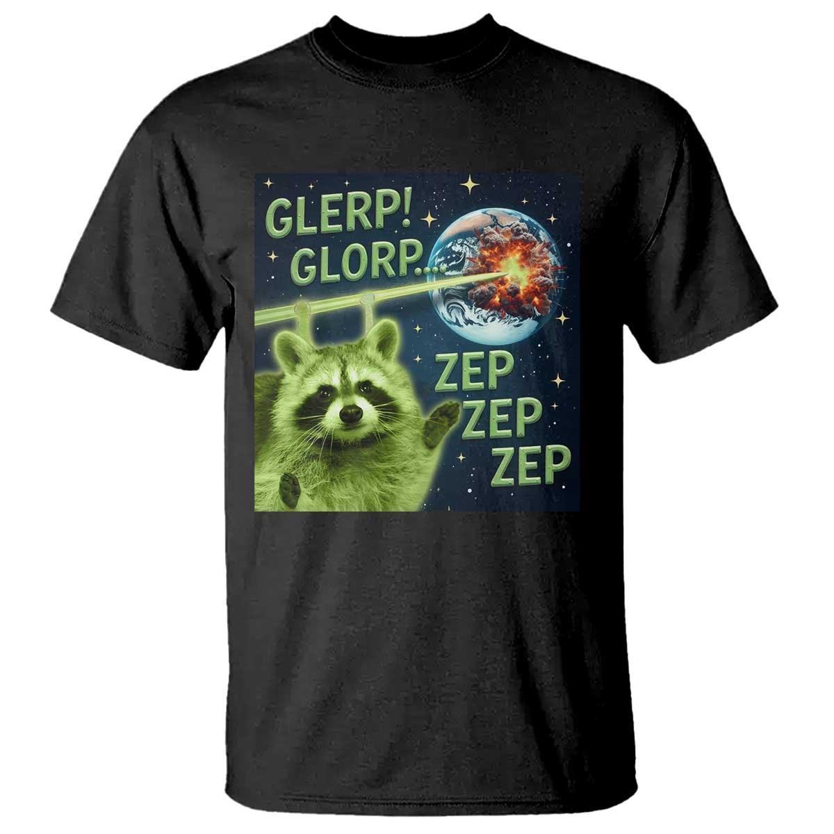 Funny Alien Raccoon Meme T Shirt Glerp Glorp Brainrot Stupid Gift - Wonder Print Shop