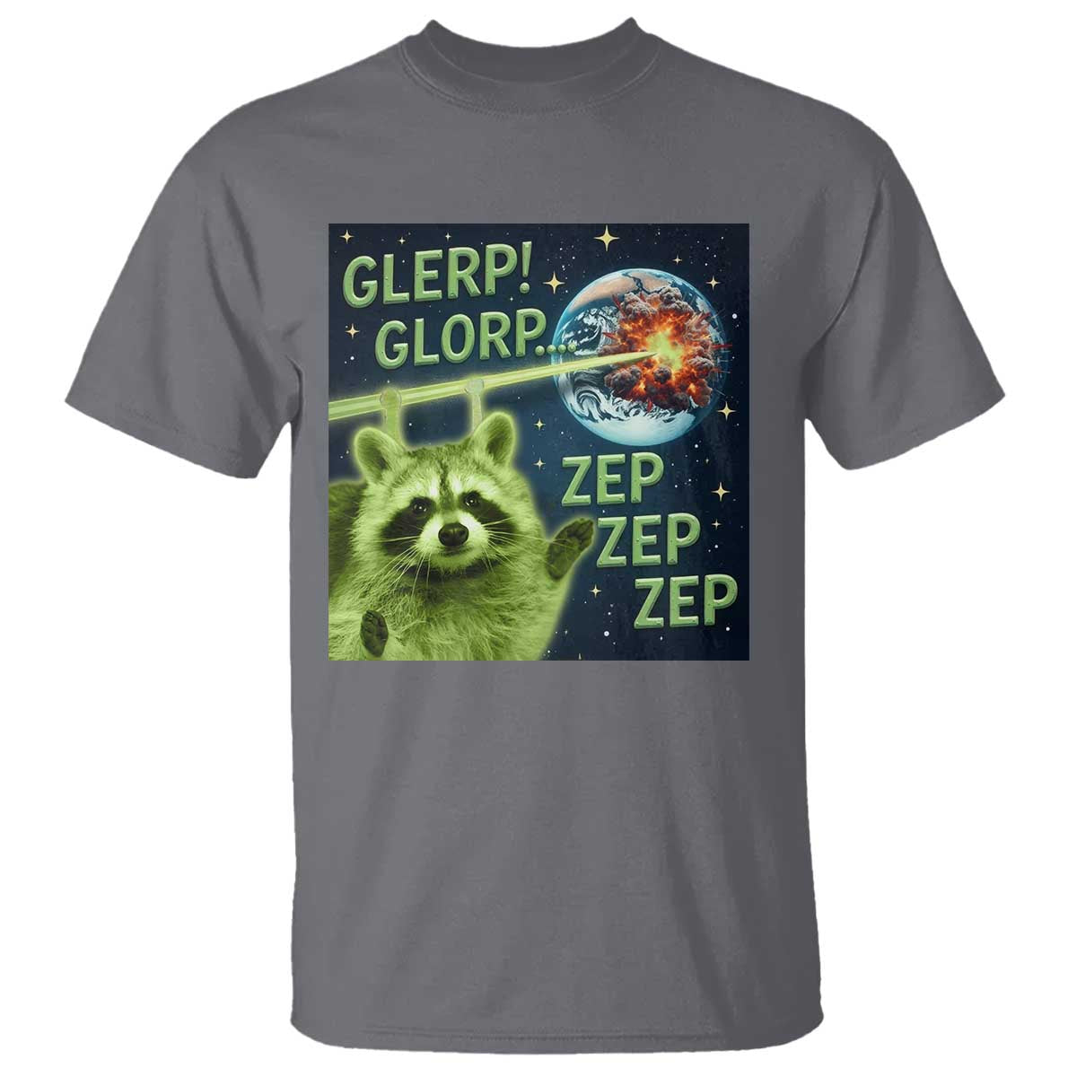 Funny Alien Raccoon Meme T Shirt Glerp Glorp Brainrot Stupid Gift - Wonder Print Shop