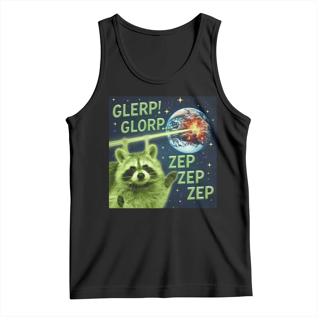 Funny Alien Raccoon Meme Tank Top Glerp Glorp Brainrot Stupid Gift - Wonder Print Shop