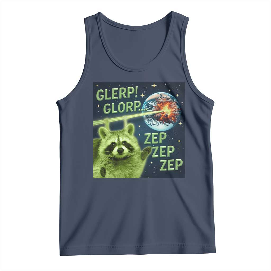 Funny Alien Raccoon Meme Tank Top Glerp Glorp Brainrot Stupid Gift - Wonder Print Shop