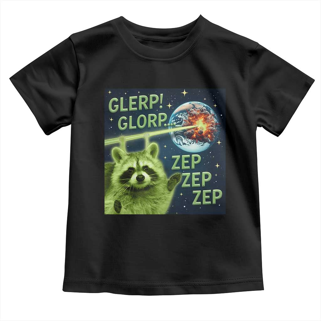 Funny Alien Raccoon Meme Toddler T Shirt Glerp Glorp Brainrot Stupid Gift - Wonder Print Shop