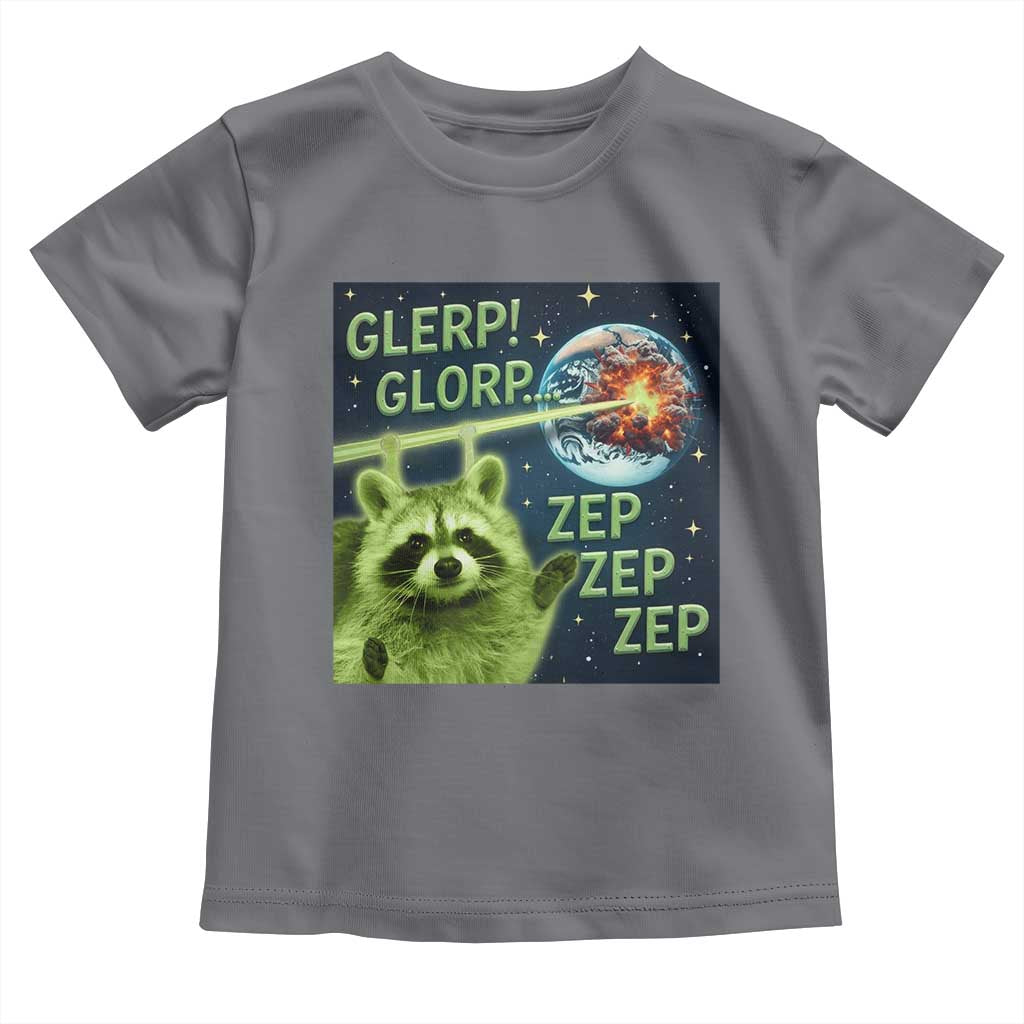 Funny Alien Raccoon Meme Toddler T Shirt Glerp Glorp Brainrot Stupid Gift - Wonder Print Shop