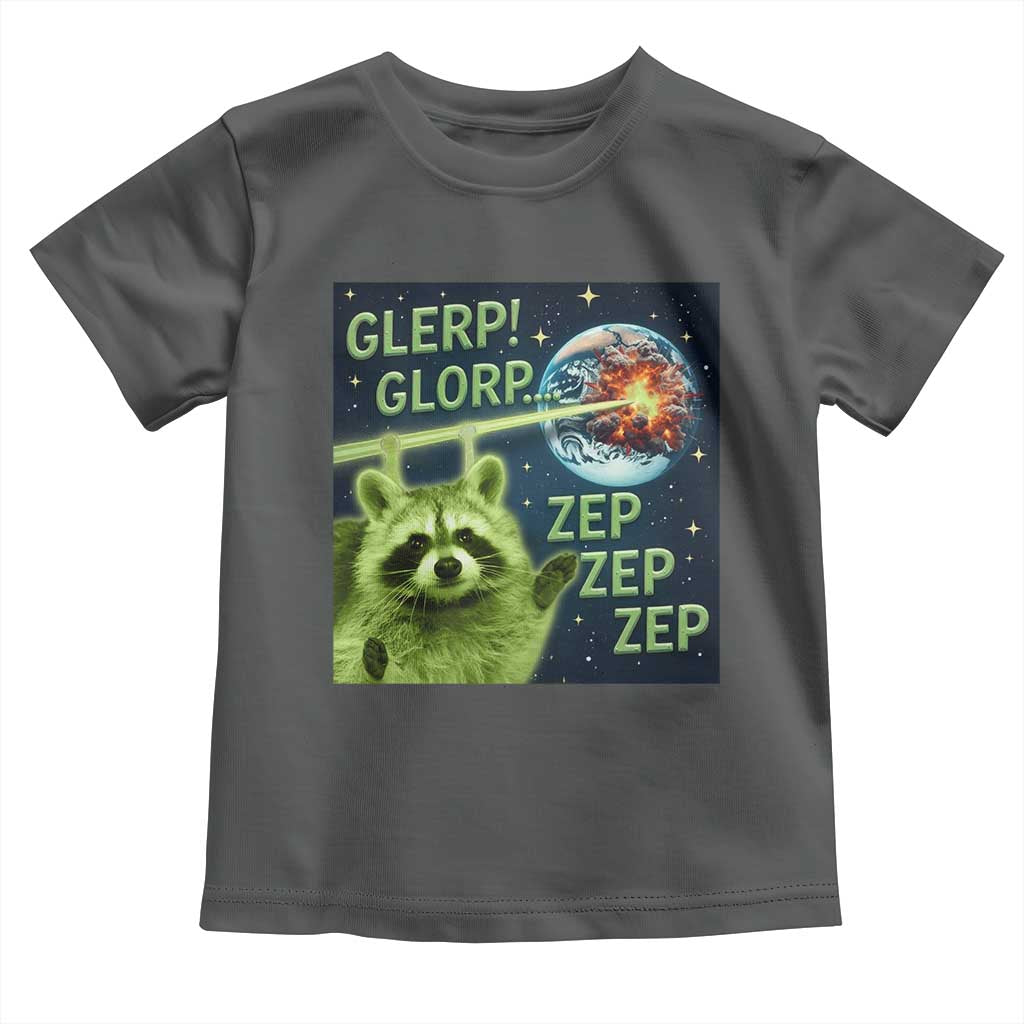 Funny Alien Raccoon Meme Toddler T Shirt Glerp Glorp Brainrot Stupid Gift - Wonder Print Shop