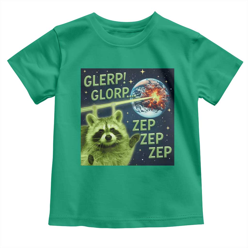 Funny Alien Raccoon Meme Toddler T Shirt Glerp Glorp Brainrot Stupid Gift - Wonder Print Shop