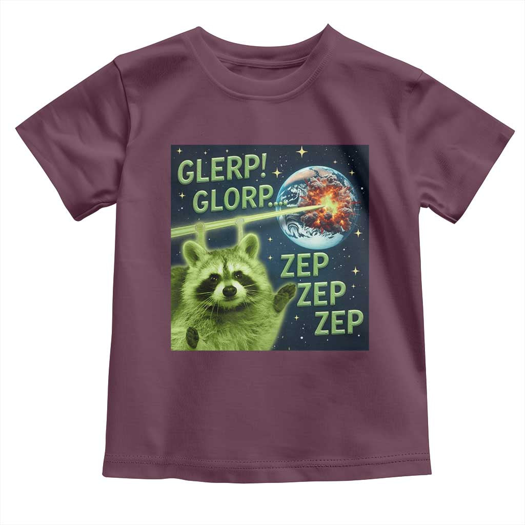 Funny Alien Raccoon Meme Toddler T Shirt Glerp Glorp Brainrot Stupid Gift - Wonder Print Shop