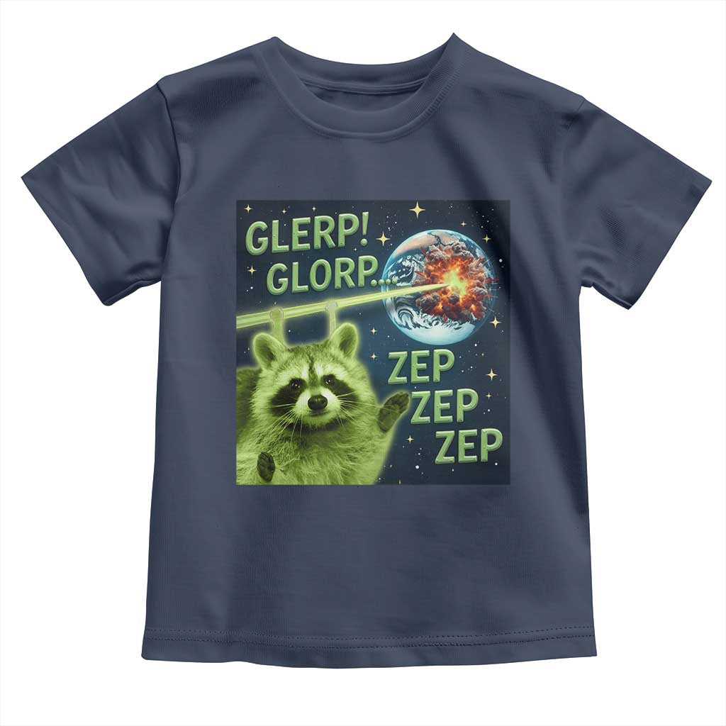Funny Alien Raccoon Meme Toddler T Shirt Glerp Glorp Brainrot Stupid Gift - Wonder Print Shop