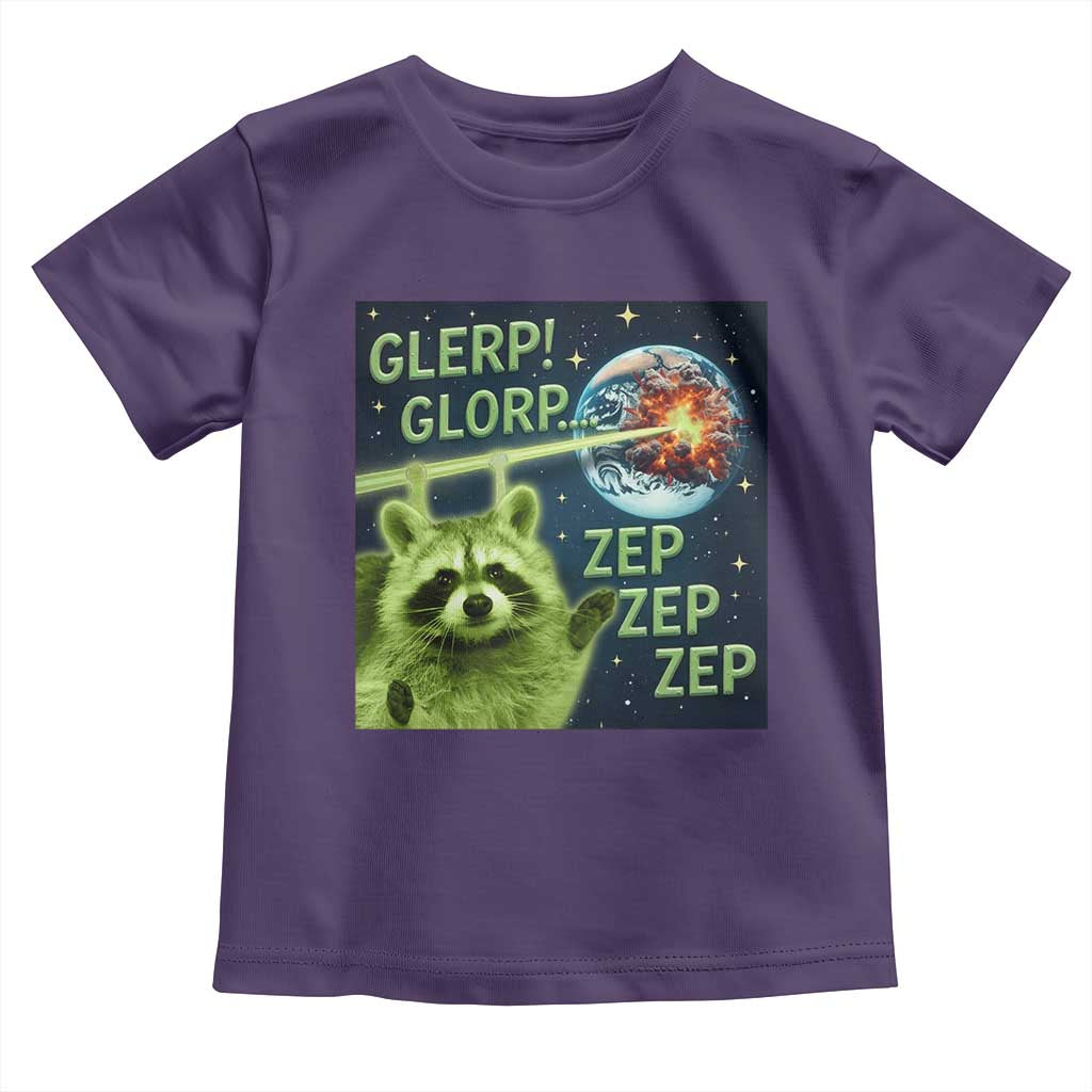 Funny Alien Raccoon Meme Toddler T Shirt Glerp Glorp Brainrot Stupid Gift - Wonder Print Shop