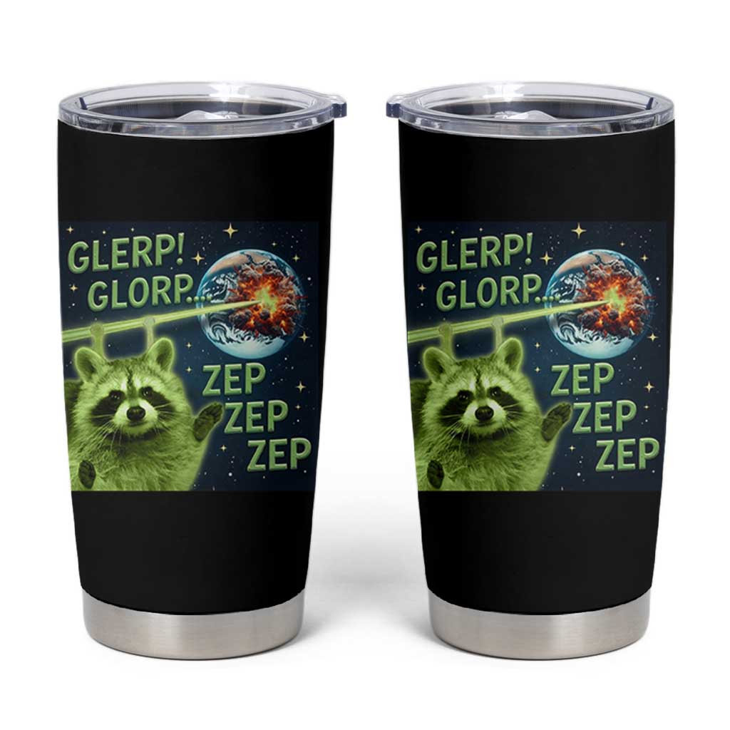 Funny Alien Raccoon Meme Tumbler Cup Glerp Glorp Brainrot Stupid Gift - Wonder Print Shop