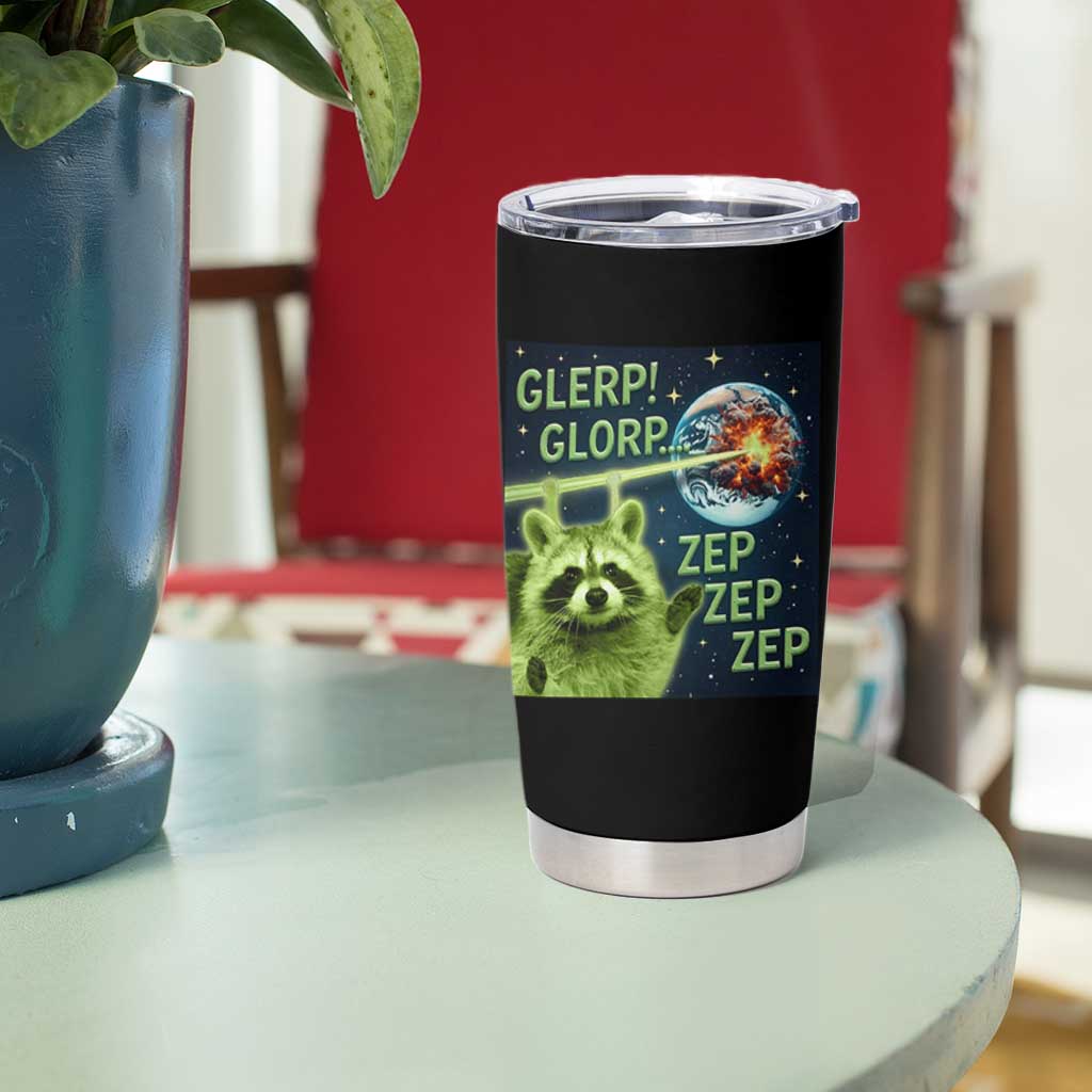 Funny Alien Raccoon Meme Tumbler Cup Glerp Glorp Brainrot Stupid Gift - Wonder Print Shop