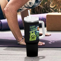 Funny Alien Raccoon Meme Tumbler With Handle Glerp Glorp Brainrot Stupid Gift - Wonder Print Shop