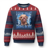 I Got That Dawg in Me Chihuahua Ugly Christmas Sweater Funny Ironic Meme Viral Quote - Wonder Print Shop