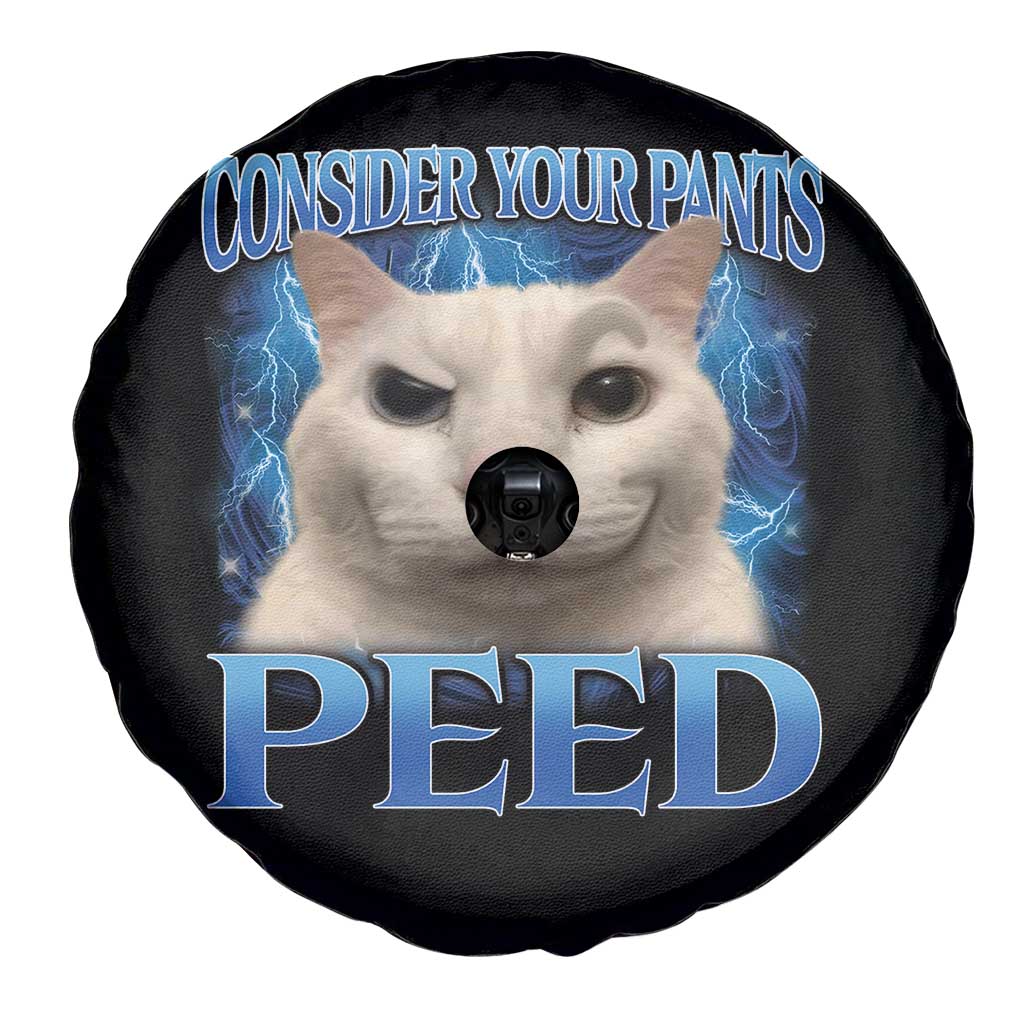 Meme Cat Spare Tire Cover Funny Weird Humor Consider Your Pants Peed - Wonder Print Shop