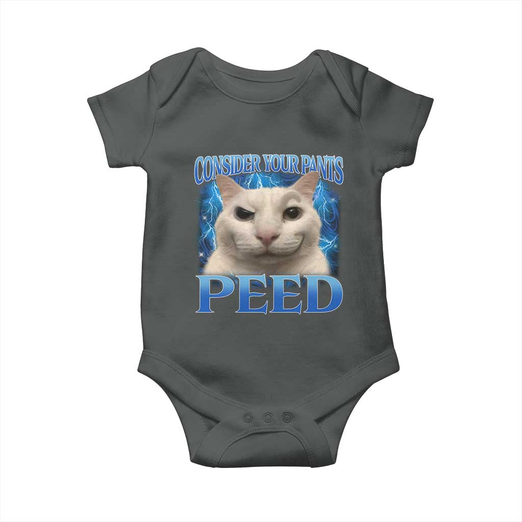 Meme Cat Baby Onesie Funny Weird Humor Consider Your Pants Peed - Wonder Print Shop