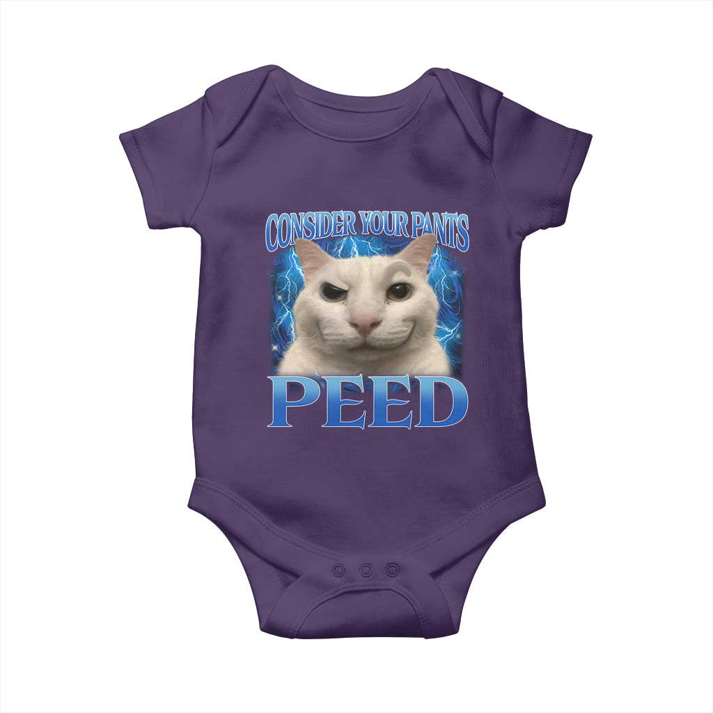 Meme Cat Baby Onesie Funny Weird Humor Consider Your Pants Peed - Wonder Print Shop