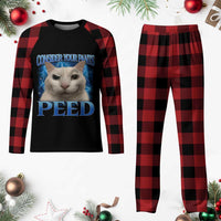 Meme Cat Plaid Pajama Set Funny Weird Humor Consider Your Pants Peed - Wonder Print Shop