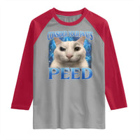 Meme Cat Raglan Shirt Funny Weird Humor Consider Your Pants Peed - Wonder Print Shop