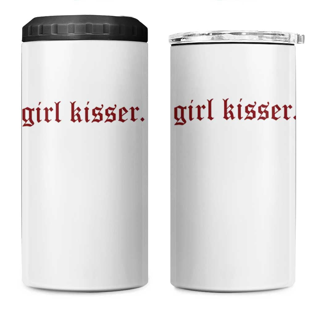 Girl Kisser 4 in 1 Can Cooler Tumbler Funny Lesbian Pride - Wonder Print Shop