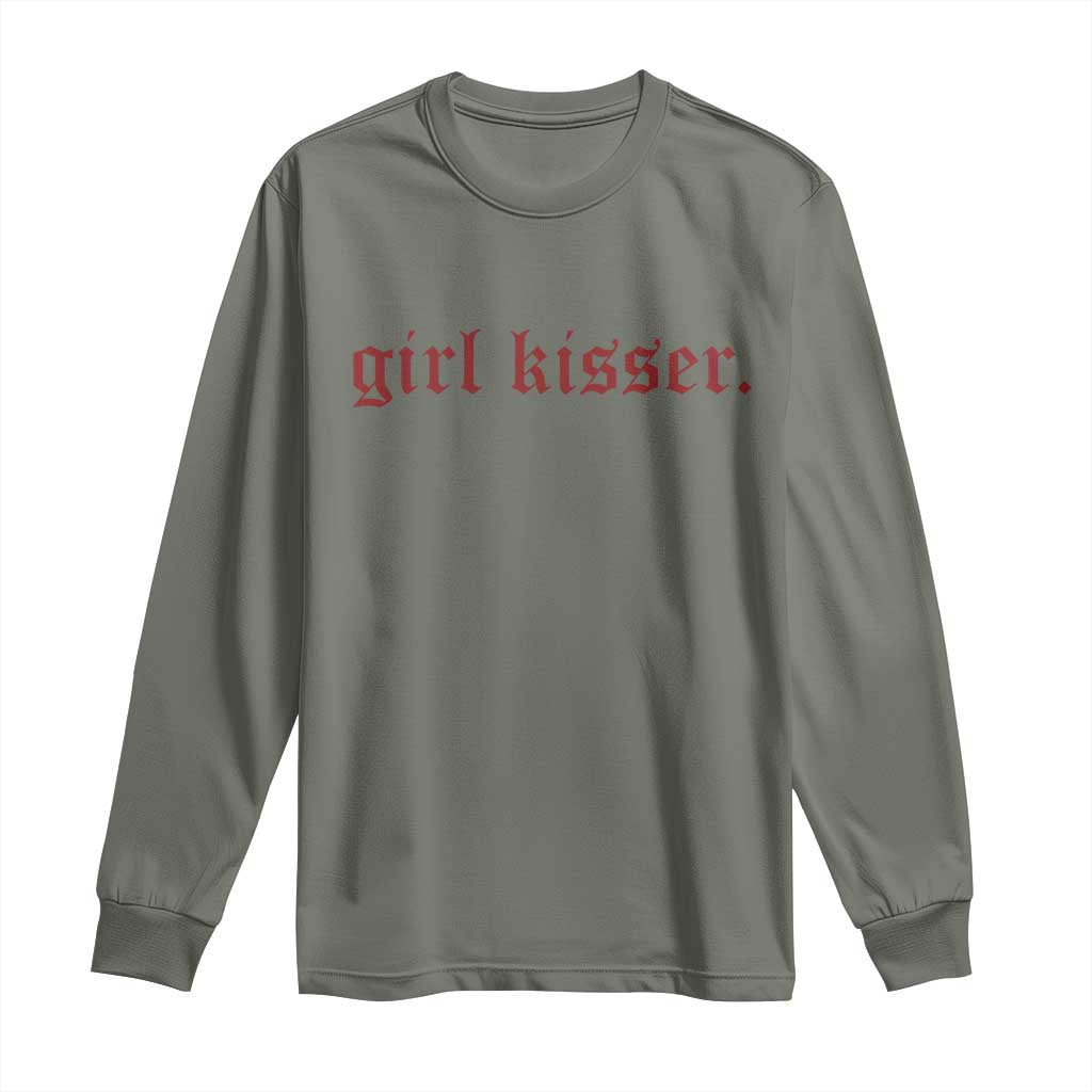 Girl Kisser Long Sleeve Shirt Funny Lesbian Pride - Wonder Print Shop