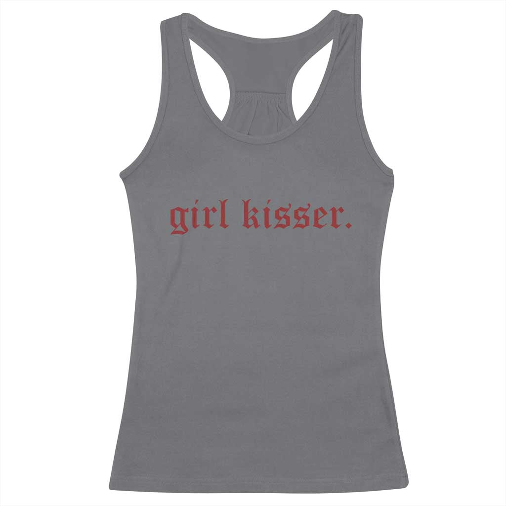 Girl Kisser Racerback Tank Top Funny Lesbian Pride - Wonder Print Shop