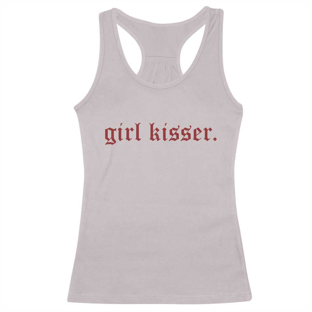 Girl Kisser Racerback Tank Top Funny Lesbian Pride - Wonder Print Shop