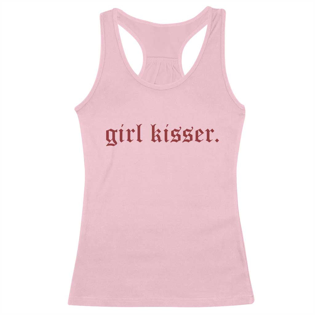 Girl Kisser Racerback Tank Top Funny Lesbian Pride - Wonder Print Shop
