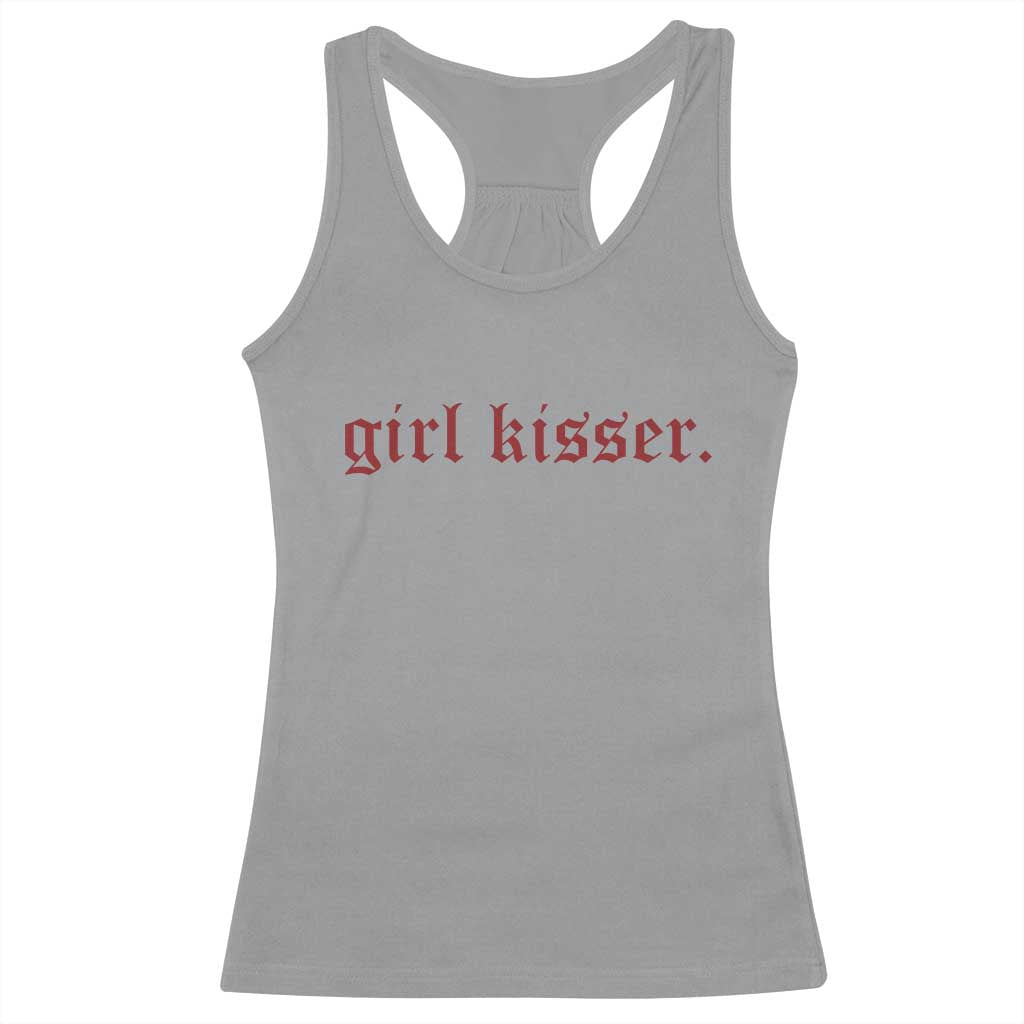 Girl Kisser Racerback Tank Top Funny Lesbian Pride - Wonder Print Shop