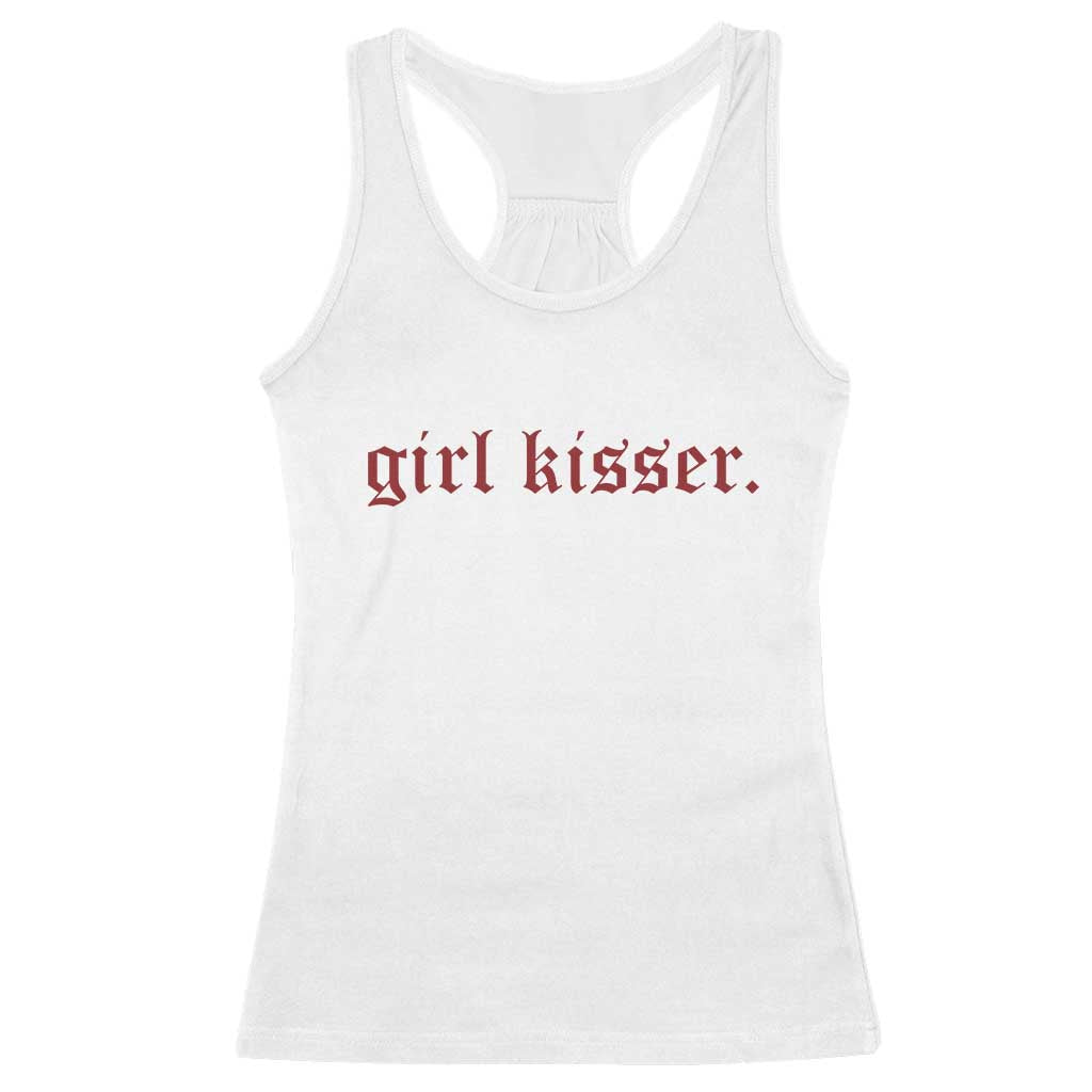Girl Kisser Racerback Tank Top Funny Lesbian Pride - Wonder Print Shop
