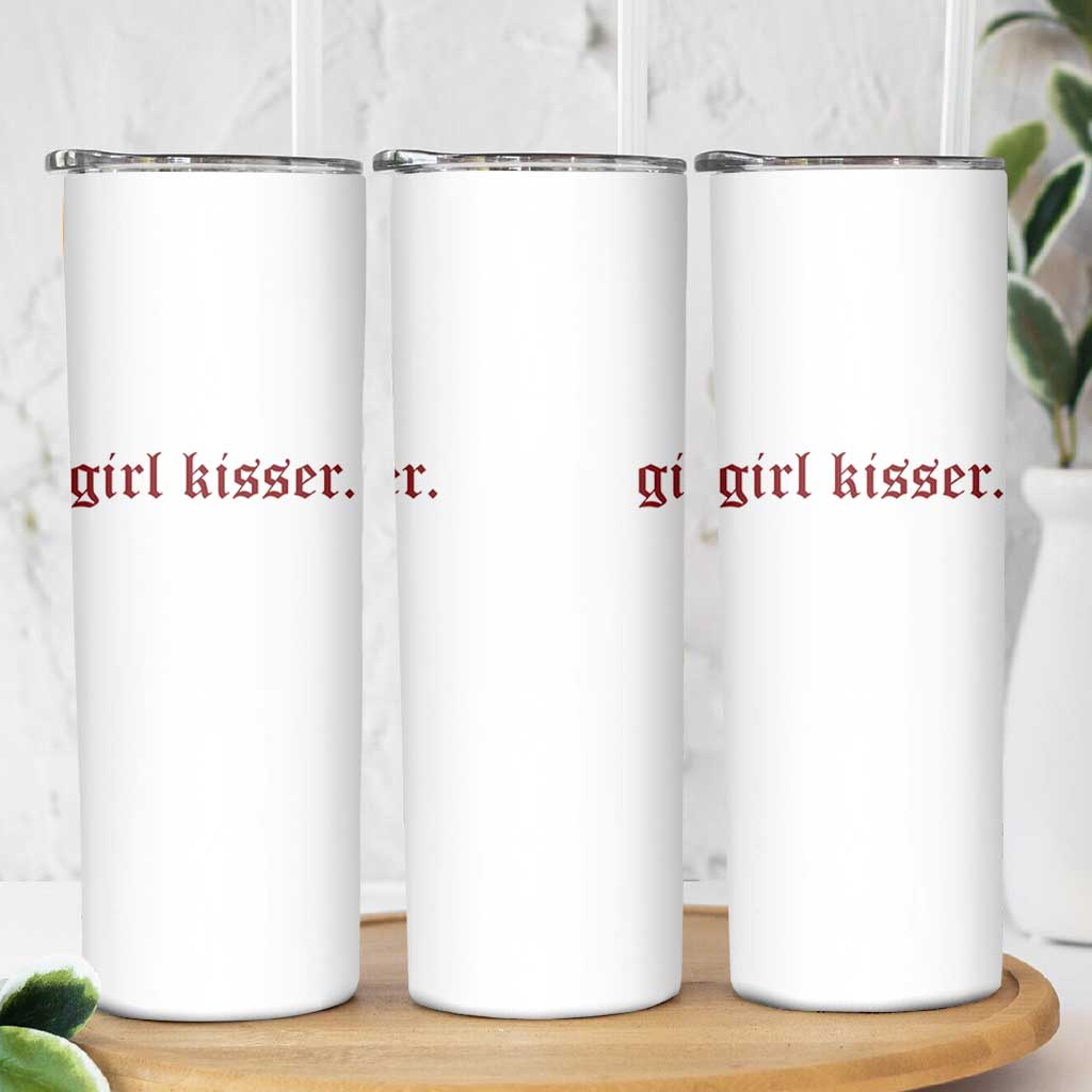 Girl Kisser Skinny Tumbler Funny Lesbian Pride - Wonder Print Shop