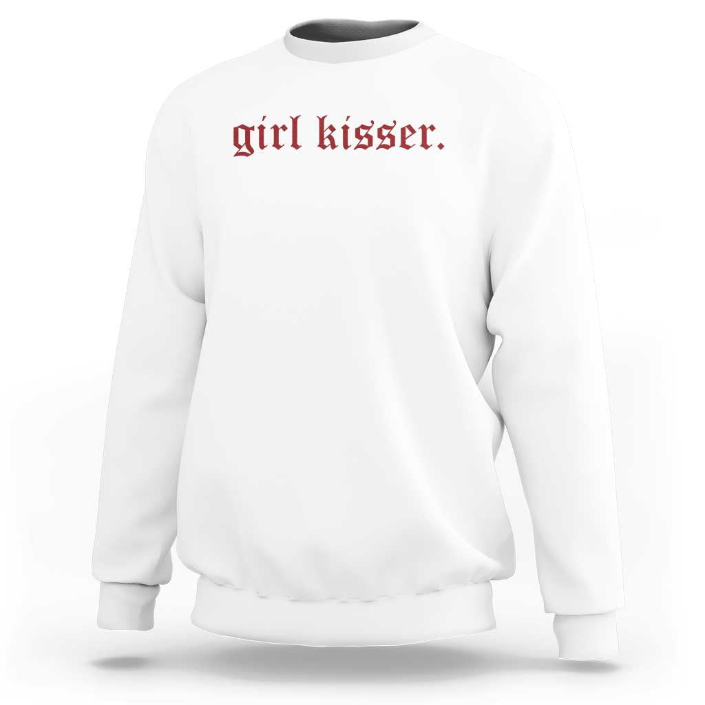 Girl Kisser Sweatshirt Funny Lesbian Pride - Wonder Print Shop