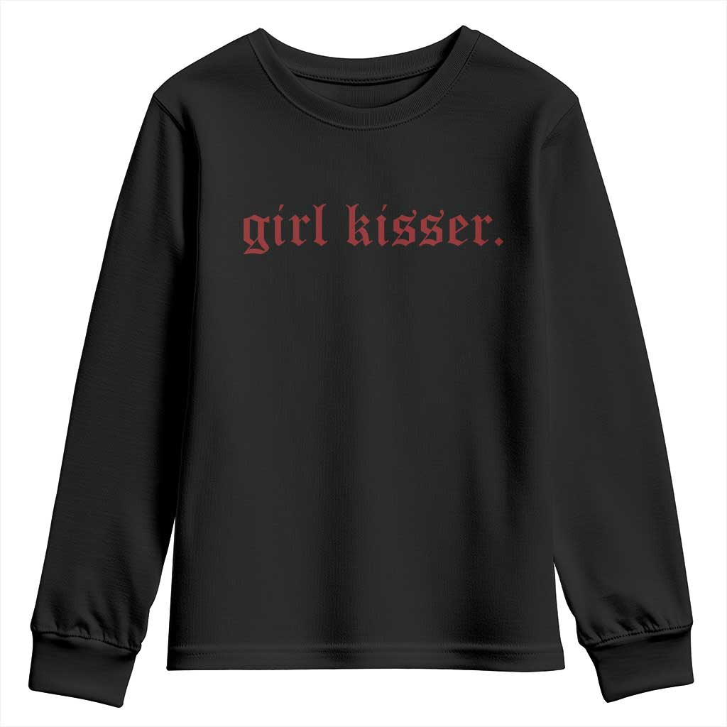 Girl Kisser Youth Sweatshirt Funny Lesbian Pride - Wonder Print Shop