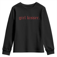 Girl Kisser Youth Sweatshirt Funny Lesbian Pride - Wonder Print Shop