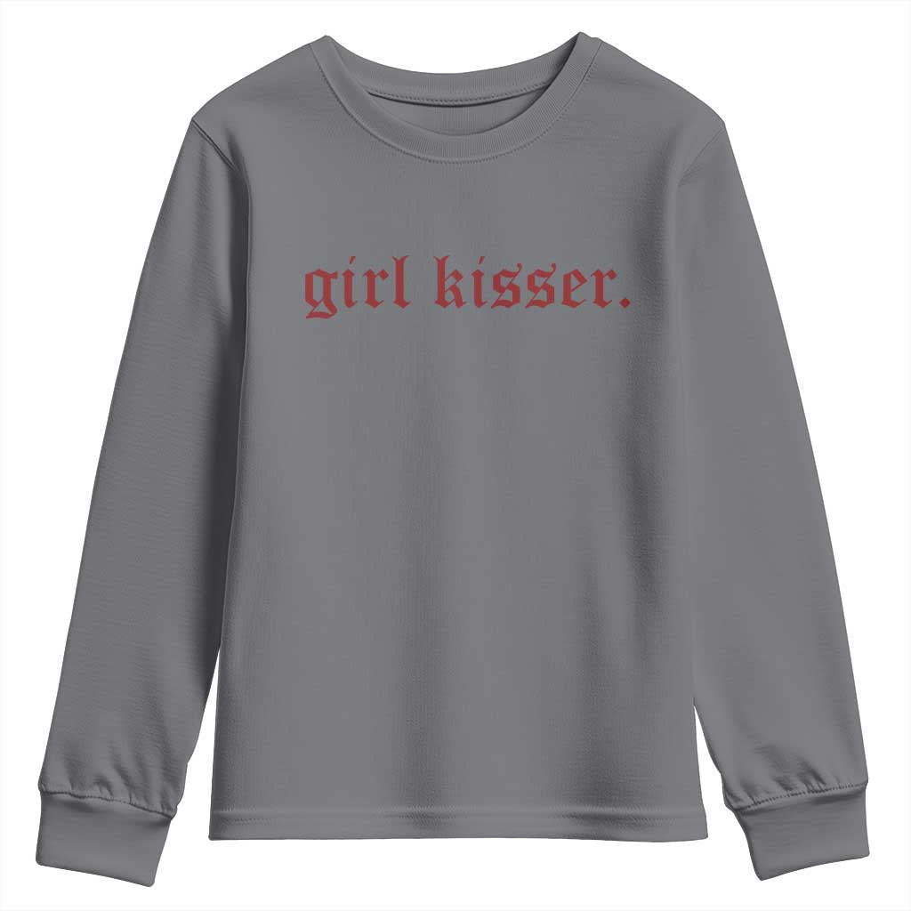 Girl Kisser Youth Sweatshirt Funny Lesbian Pride - Wonder Print Shop