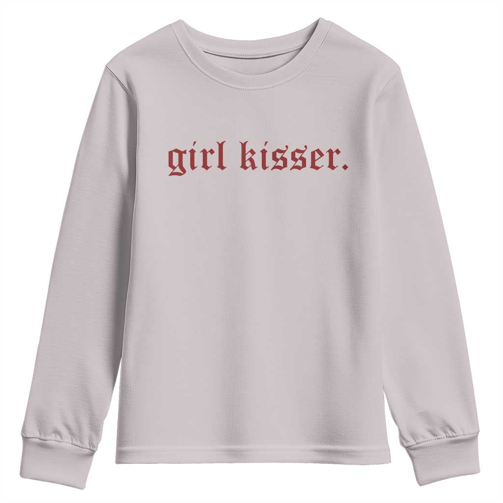 Girl Kisser Youth Sweatshirt Funny Lesbian Pride - Wonder Print Shop