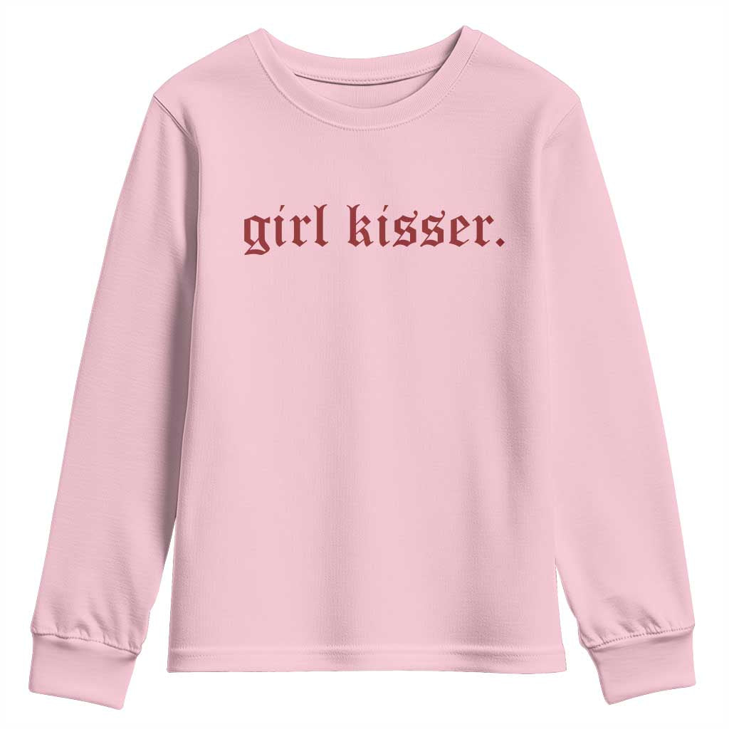 Girl Kisser Youth Sweatshirt Funny Lesbian Pride - Wonder Print Shop