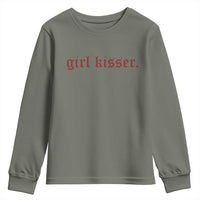 Girl Kisser Youth Sweatshirt Funny Lesbian Pride - Wonder Print Shop