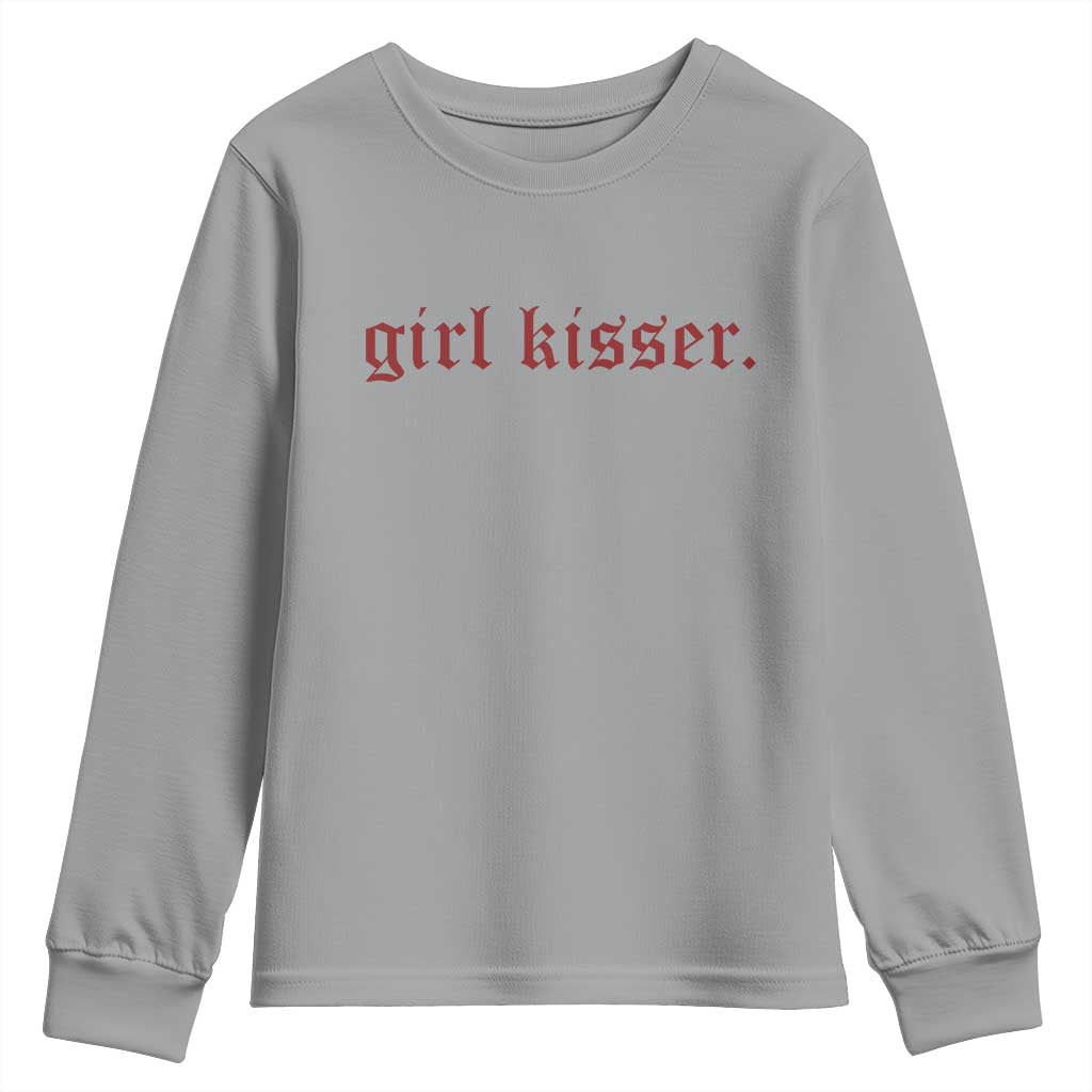 Girl Kisser Youth Sweatshirt Funny Lesbian Pride - Wonder Print Shop