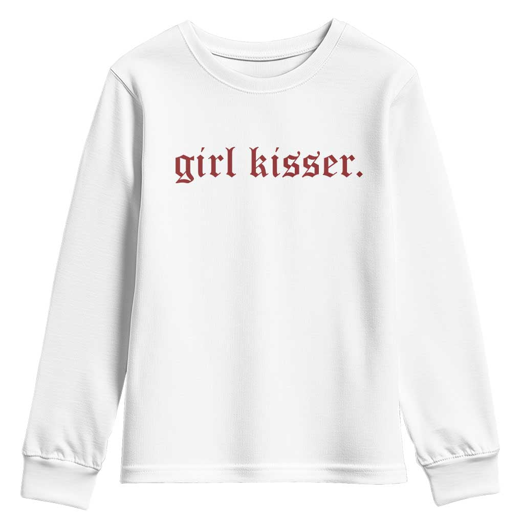 Girl Kisser Youth Sweatshirt Funny Lesbian Pride - Wonder Print Shop