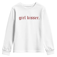 Girl Kisser Youth Sweatshirt Funny Lesbian Pride - Wonder Print Shop