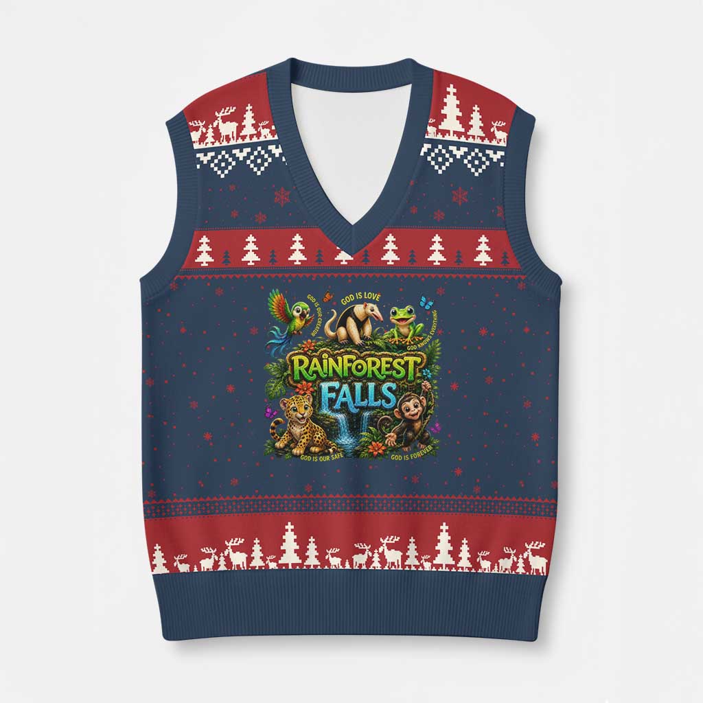 VBS 2026 V-Neck Knit Sweater Vest Rainforest Falls Exploring The Nature of God VBS 2026